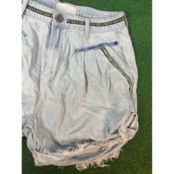 One teaspoon Vintage Denim Shorts High Waist Distressed Frayed Hem Blue Women 28 - Picture 3 of 7